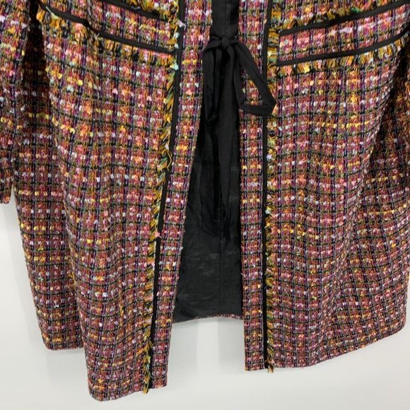 Lane Bryant Coat Tweed Plaid Tie Front Lined Jacket - Picture 5 of 12